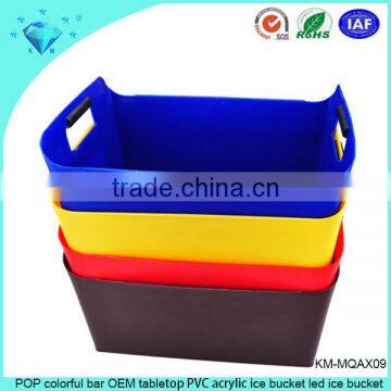 POP colorful bar OEM tabletop PVC acrylic ice bucket led ice bucket