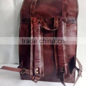High Quality Handmade Vintage Pure Goat Leather Luggage Bag photo-2