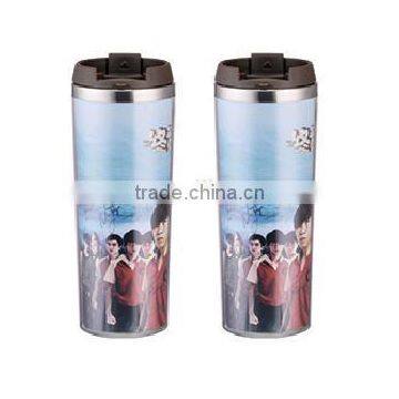 350ml/400ml/450ml Stainless Steel Inner Plastic Outer Steel Double Layer Cup photo-6