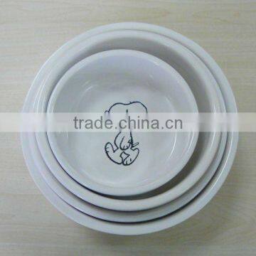 4pcs snopy printing pet ceramic bowl