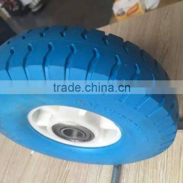 200mm PU Foam Trolley Wheel 2.50-4 With Plastic Rim