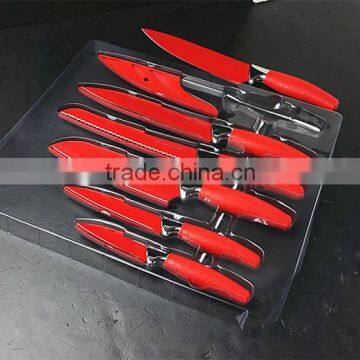 51007 6 Pcs Non-stick Knife Set With Rubber Handle