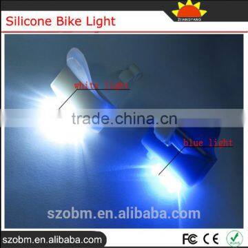 Super Bright 3 Led White Blue Lights Front Rear Silicone Bike Light Bicycle Tail Light photo-2