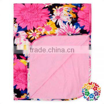 Hot Pink Floral New Born Baby Blanket Full Seasons Swaddle Blankets