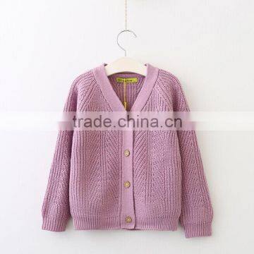 Good Quality V-neck Girl's Cardigan Sweater Design for Children Autumn Wear photo-2