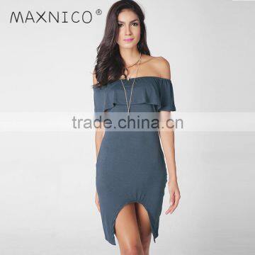 Maxnegio sexy black off shoulder bodycon dress