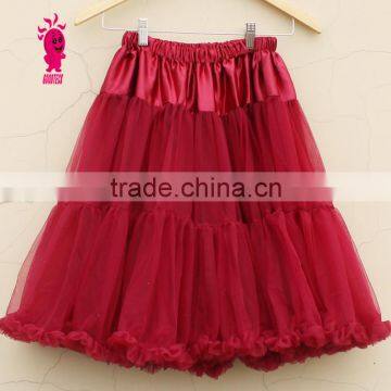 Hot sale red pettiskirt 100% nylon /women pettiskirt party dress