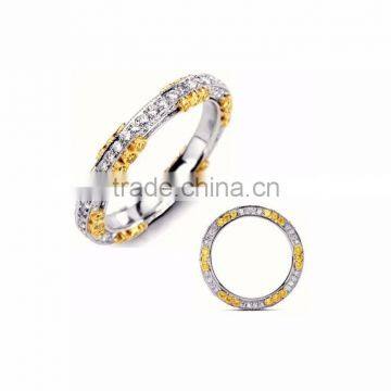 Two Tone Plated Rings, CZ Studded Fashion Rings