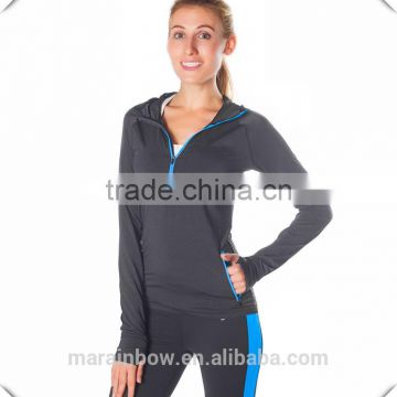 Womens Spring Long Sleeve Half-Zip Active Hoodie Shirt Cool Dry Fit Performance Running Top 1/2 Zipper Workout Hoodie