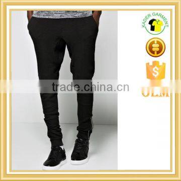 black sweat pants mens gym joggers slim fit pants with zipper