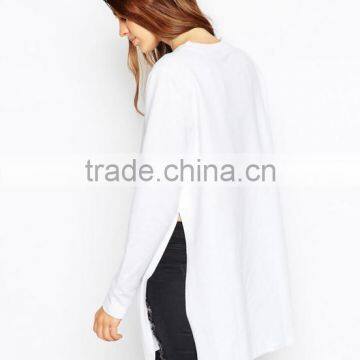 Wholesale Newly Cotton Hoodies Without Hood O-neck Side Open Casual Blank Plain Dyed for Women Sweatshirt China Supplier photo-4