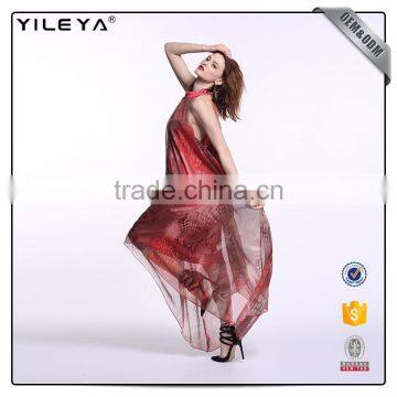 Customizable Lady Halter Dress,dress Long Red photo-3