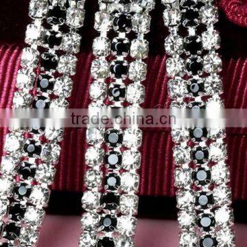 Two Tone Nickel Hand Jewelry Catenary Brass Rhinestone Cup Chain photo-2