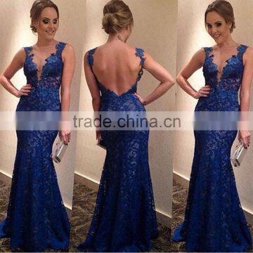 Fashion Deep V Neck Backless Maxi Long Dresses Lace Sexy Women Prom Dress for Sale photo-2