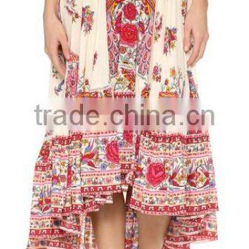 2016 Designed for Fashion Women Floral Skirt Long Flared Skirt Ladies'skirt OEM photo-2