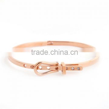 304 Stainless Steel Adjustable Bangles Bracelets Rose Gold Clear Rhinestone