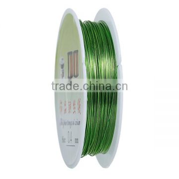 Copper Beading Wire Thread Cord Round Light Green 0.4mm Dia. , 2 Rolls