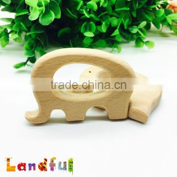 Wholesales New Organic Teething Pendent Animal Elephant Wooden Teether