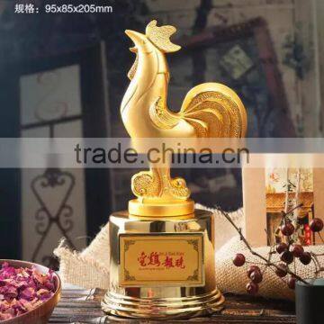 2017 New Design High Quanlity Gold Rooster Award Gold Chanticleer Trophy For Company Gift photo-2