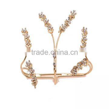 Statement Alloy Rhinestone leafy flowers Knuckle Finger Rings