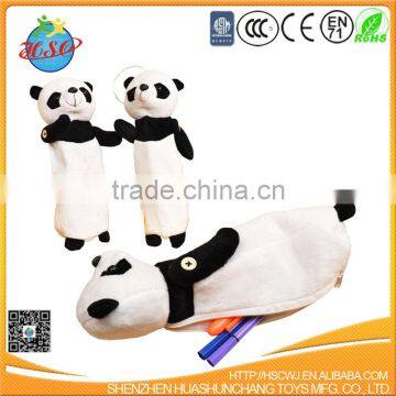 Lovely animal head shaped pencil bag/fancy plush toy pencil pouch