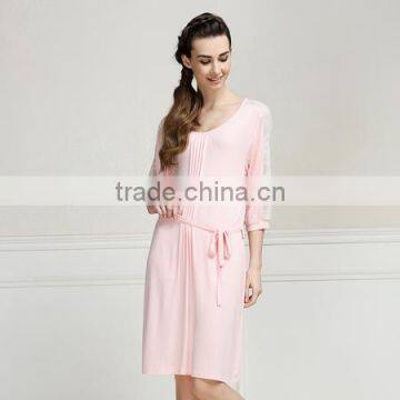 Qianxiu Low MOQ Nightgown Lace Sexy Lounge Wear photo-3