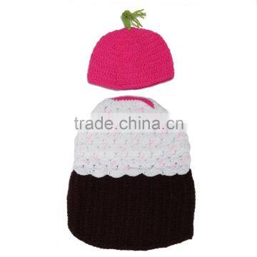 2015 new arrival baby knitting baby diaper cover with hat sets