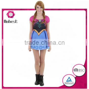 Wholesale cheap cartoon costume for adult elegant costume frozen hot anna dress anna costume