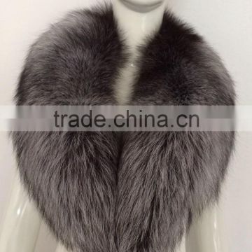 YR598C Genuine new fashion luxury real fur silver fox fur collar