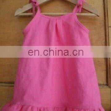 girl's linen dress in fushia color