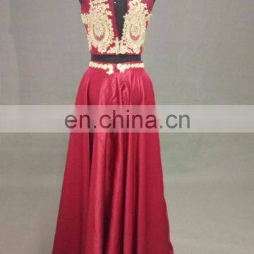 Cheap Halter Design Two-Piece A Line Long Evening Dress photo-4