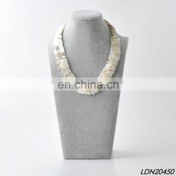 Multi Layer Ivory Shell Necklace Fashion Statement Necklace photo-4