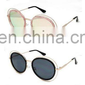 2017 Best Designer Double Ring Round Shape Metal Sunglasses (MS461)