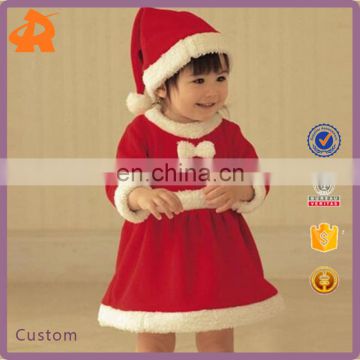 2016 Hot Sale Baby Girl Winter Christmas Red Santa Dress