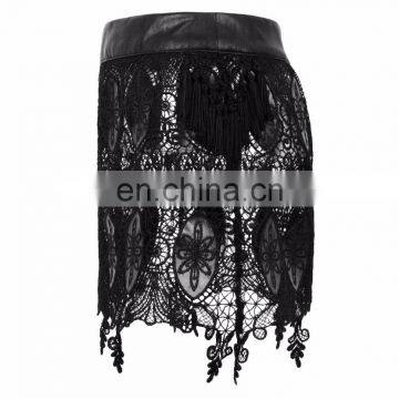 Transparent Embroidered Laces Mini Skirt Q-258 Punk Rave photo-2