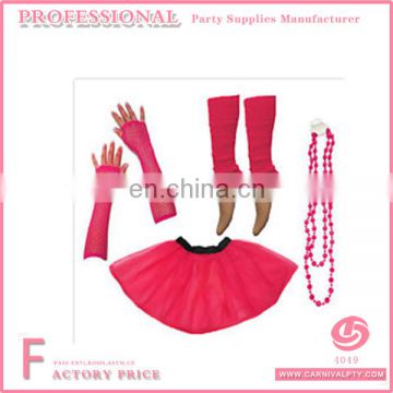 hen party 1980s fancy dress neon tutu fishnet skirt gloves