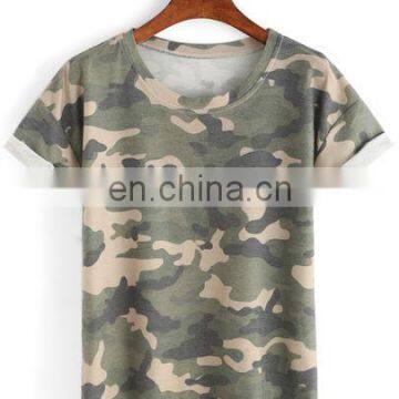 100% Polyester Camouflage Printed Short Sleeve T-shirt photo-2