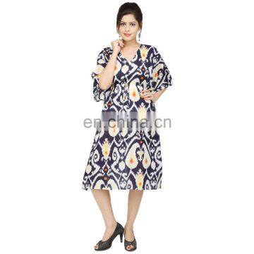 Women's Wear Indian 100%Cotton Fashionable Printed Maxi Dress Knee Length Kaftan