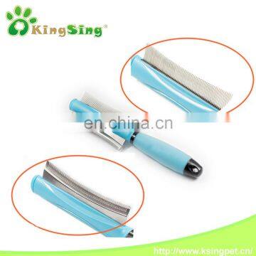 Stainless Steel Double Side Dog Cat Comb Rake Pet Hair Grooming Brush Fur Shedding Cleaning Tool photo-5