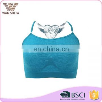 New arrival heart shape weaving back high elastic nylon camisole hot