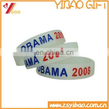 Hot selling customized silicone wristbands / glow in dark silicone wristband brecelet