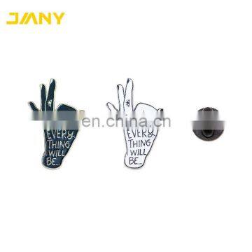 Custom Made Antique Brass Plated Helping Hand Shaped Lapel Pin photo-2