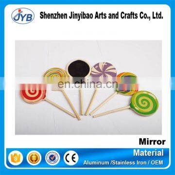 Creative DIY wooden handle handle mirror mirror lollipop