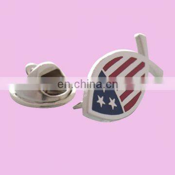 custom fish shape american badge with flag