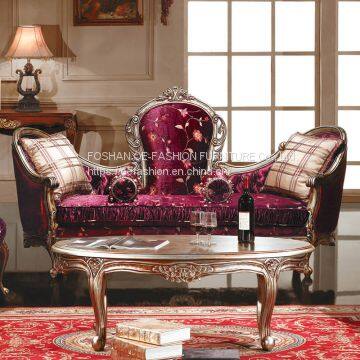 OE-FASHION Factory Price Gold Wooden Frame Classic Red Velvet Sofas photo-2
