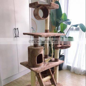 China supplier low price brown color cat climbing frame cat tree cat climbing tower