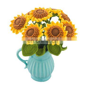 Yarncrafts Sunflower Handmade Crocheted Gift Flower Bouquet Crocheted Artificial Flower photo-2