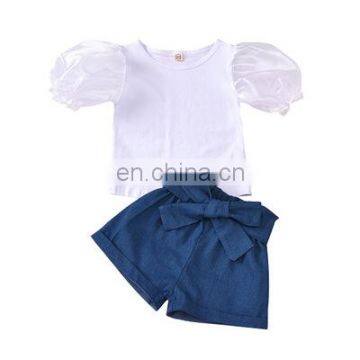 A0171# Clothing set Summer Girl 2PCs Kids Tops + Shorts 2Pcs outfit Child Baby Girls Clothes Set