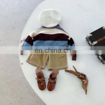 2020 Childrens Girls Boys Fashion Stripe Sweater photo-2