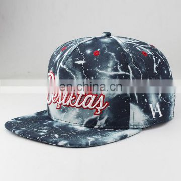 Newest sport lightning print snapback hats, polyester snapback